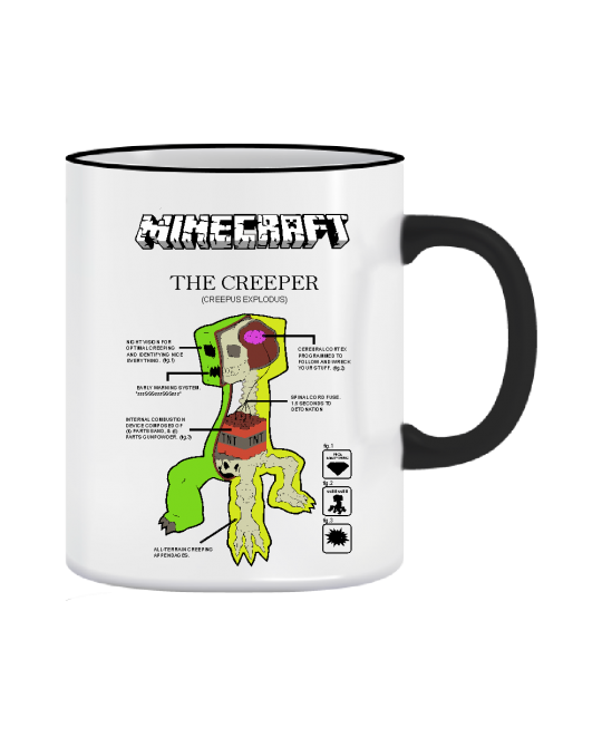 Puodelis Minecraft creeper body Puodelis Minecraft creeper body
